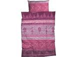 Bettwäsche CASATEX "Indi", lila (winterberry), B/L: 200cm x 220cm, 1 Stk., 2 Stk., Biber, B/L: 40cm x 80cm & 40cm x 80cm, 3 Stk., Biber, Obermaterial: 100% Baumwolle, Bettwäsche, Bettwäsche, romantisch, orientalisch, weich und gemütlich