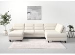 Wohnlandschaft SIT & MORE "Farö U-Form", beige (creme), B:325cm H:90cm T:187cm, Sofas, Wohnlandschaft, inklusive Federkern, wahlweise mit Bettfunktion und Bettkasten
