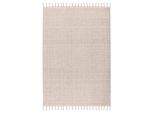 Teppich KAYOOM "Reef 125", beige, B:160cm H:9mm L:230cm, Polypropylen, Teppiche, Teppich, Kurzflor, Struktur, mit Fransen, Wohnzimmer