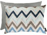 Dekokissen APELT "Ravenna mit Wendefunktion", grau, blau, natur, bestickt, B:35cm H:10cm L:50cm, Mischgewebe, Dekokissen_Sitzkissen_Kissenhüllen, inclusive Soft-Kissenfüllung 100% PES