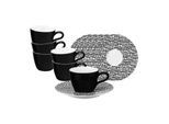 Tasse SELTMANN WEIDEN "Espressotassen mit Untertassen Life Fashion 90 ml 6er Set", schwarz (glamorous schwarz), 12 tlg., Porzellan, Trinkgefäße, Tasse
