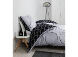 Wendebettwäsche JANINE "Mako-Satin87109 08", schwarz (silber schwarz), B/L: 155cm x 220cm, 1 Stk., 1 Stk., Mako-Satin, B/L: 80cm x 80cm, Mako-Satin, Obermaterial: 100% Baumwolle, Bettwäsche, Wendebettwäsche, mit Reissverschluss