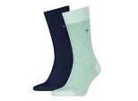 Socken TOMMY HILFIGER "TH MEN SOCK 2P AOP FLAG", Herren, Gr. 43-46, blau (fresh grün), Baumwollmischung, Socken Socken
