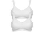 Minimizer-BH SUSA "2er Pack Minimizer BH ohne Bügel London", Damen, Gr. 95, Cup G, weiß (weiß weiß), Stoff, Obermaterial: 76% Polyamid PA. 24% Elasthan EL., BHs Minimizer-BH