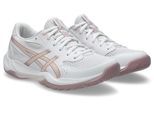 Hallenschuh ASICS "GEL-ROCKET 12", Damen, Gr. 43,5, weiß, pearl pink, Textil, Schuhe Hallenschuh, besonders geeignet für Handball und Volleyball