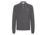 Langarm-Poloshirt SOLID "Langarm-Poloshirt SDHangor", Herren, Gr. M, grau (med grau m), Obermaterial: 60% Baumwolle CO. 40% Polyester PES., Shirts