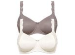 Minimizer-BH SUSA "2er Pack Minimizer BH mit Bügel London", Damen, Gr. 85, Cup G, bunt (champagner frosty lavender), Obermaterial: 77% Polyamid PA. 23% Elasthan EL., BHs Minimizer-BH