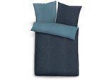 Bettwäsche BIBERNA Gr. 2, blau (dunkelblau, bleu), B/L: 155cm x 200cm, Flanell,Biber,Feinbiber, B/L: 80cm x 80cm, 2 Stk., Flanell;Biber;Feinbiber, 100% Baumwolle, Bettwäsche, Bettwäsche