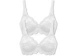 Bügel-BH SUSA "2er Pack Bügel BH Latina", Damen, Gr. 95, Cup D, weiß (weiß weiß), Obermaterial: 77% Polyamid PA. 15% Baumwolle CO. 8% Elasthan EL., BHs Bügel-BH