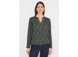 Langarmbluse CECIL, Damen, Gr. XL (44), grün (khaki), Stoff, 100% Viskose, gemustert, normal normal, Rundhals, abgesteppt, Blusen, aus softer Viskose