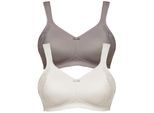 Minimizer-BH SUSA "2er Pack Minimizer BH ohne Bügel London", Damen, Gr. 90, Cup F, bunt (champagner frosty lavender), Stoff, Obermaterial: 76% Polyamid PA. 24% Elasthan EL., BHs Minimizer-BH