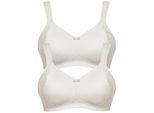 Minimizer-BH SUSA "2er Pack Minimizer BH ohne Bügel London", Damen, Gr. 95, Cup F, beige (champagner champagner), Stoff, Obermaterial: 76% Polyamid PA. 24% Elasthan EL., BHs Minimizer-BH