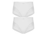 Miederslip SUSA "2er Pack Miederslip London", Damen, Gr. 40, weiß (weiß weiß), Stoff, Obermaterial: 75% Polyamid PA. 25% Elasthan EL., Unterhosen