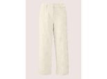 Culotte MADELEINE "Hose Weite Bügelfaltenhose mit Stickerei", Damen, Gr. 22, N + K Gr, weiß (perlweiß), Obermaterial: 75% Baumwolle CO. 25% Polyester PES., Modern, normal, Hosen Culotte