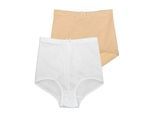 Miederhose SASSA "2er Sparpack Miederhose Bodyforming", Damen, Gr. 85, bunt (puder weiß), Stoff, Obermaterial: 80% Polyamid PA. 20% Elasthan EL., Unterhosen