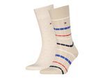 Socken TOMMY HILFIGER "TH MEN SOCK 2P SUMMER BRETON", Herren, Gr. 39-42, sand, Baumwollmischung, Socken Socken