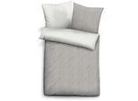 Bettwäsche BIBERNA Gr. 1, grau (hellgrau, grau), B/L: 135cm x 200cm, Flanell,Biber,Feinbiber, B/L: 80cm x 80cm, 2 Stk., Flanell;Biber;Feinbiber, 100% Baumwolle, Bettwäsche, Bettwäsche