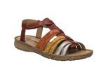 Sandale JOSEF SEIBEL "Ivy 02, rot-multi", Damen, Gr. 36, rot (rot, multi), Obermaterial: 100% Rindsleder Leather cow., Schuhe Sandale