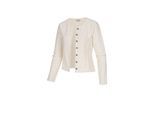 Strickjacke NÜBLER "Strickjacke Amira", Damen, Gr. XS, weiß, Obermaterial: 50% Baumwolle CO. 50% Polyacryl PAN., Strickjacken Strickjacke