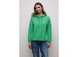 Langarmshirt STREET ONE, Damen, Gr. 46, arcadia grün, Stoff, 100% Polyester, unifarben, comfort fit normal, ohne Ausschnitt, Bündchen, Shirts Langarmshirt, mit Struktur