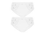 Slip SUSA "2er Pack Damen Slip Latina", Damen, Gr. 38, weiß (weiß weiß), Obermaterial: 78% Polyamid PA. 16% Elasthan EL. 6% Baumwolle CO., Unterhosen Slip