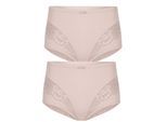 Miederslip SUSA "2er Pack Miederslip London", Damen, Gr. 48, beige (nude nude), Stoff, Obermaterial: 75% Polyamid PA. 25% Elasthan EL., Unterhosen