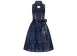 Dirndl NÜBLER "Dirndl midi Coro", Damen, Gr. 40, EURO, blau, Obermaterial: 50% Polyester PES. 50% Viskose CV., Kleider