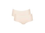 Panty SLOGGI "Panty Zero Microfiber Shorts 2.0 2er Pack", Damen, Gr. XS, beige (creme), Obermaterial: 76% Polyamid PA. 24% Elasthan EL., Unterhosen Panty