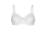 Bügel-BH SUSA "BH mit Bügel Santorin", Damen, Gr. 75, Cup C, beige (ivory), Stoff, Obermaterial: 46% Polyamid PA. 42% Polyester PES. 12% Elasthan EL., BHs Bügel-BH