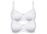 Minimizer-BH SUSA "2er Pack Minimizer BH mit Bügel London", Damen, Gr. 80, Cup B, weiß (weiß weiß), Obermaterial: 77% Polyamid PA. 23% Elasthan EL., BHs Minimizer-BH