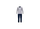 Schlafanzug TOM TAILOR "Pyjama", Herren, Gr. S, grau (hellgrau, dunkelblau), Obermaterial: 100% Baumwolle CO., Homewear-Sets Schlafanzug