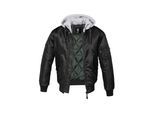 Anorak BRANDIT "Brandit Herren Hooded MA1 Bomber Jacket", Herren, Gr. XL, schwarz, grau, 100% Polyester, unifarben, normal, ohne Ausschnitt, Jacken