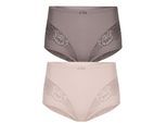 Miederslip SUSA "2er Pack Miederslip London", Damen, Gr. 50, bunt (nude frosty lavender), Stoff, Obermaterial: 75% Polyamid PA. 25% Elasthan EL., Unterhosen