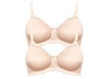 Bügelloser BH SUSA "2er Pack BH ohne Bügel Cotton", Damen, Gr. 95, Cup B, beige (beige beige), Obermaterial: 100% Baumwolle CO., BHs