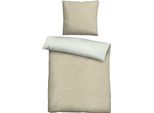 Bettwäsche BIBERNA Gr. 3, beige (beige, grau), B/L: 155cm x 220cm, Flanell,Biber,Feinbiber, B/L: 80cm x 80cm, 2 Stk., Flanell;Biber;Feinbiber, 100% Baumwolle, Bettwäsche, Bettwäsche