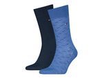 Socken TOMMY HILFIGER "TH MEN SOCK 2P AOP FLAG", Herren, Gr. 43-46, blau, Baumwollmischung, Socken Socken