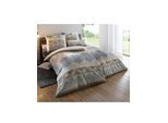 Bettwäsche HEINE HOME Gr. 5, beige (natur, braun), B/L: 135cm x 200cm, Renforcé, B/L: 40cm x 80cm, 2 Stk., Renforcé, 100% Baumwolle, Bettwäsche, Bettwäsche