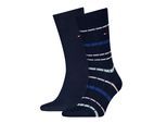 Socken TOMMY HILFIGER "TH MEN SOCK 2P SUMMER BRETON", Herren, Gr. 43-46, navy, Baumwollmischung, Socken Socken