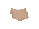 Panty SLOGGI "Panty Zero Microfiber Shorts 2.0 2er Pack", Damen, Gr. XS, beige (nude), Obermaterial: 76% Polyamid PA. 24% Elasthan EL., Unterhosen Panty
