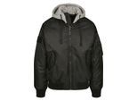 Anorak BRANDIT "Brandit Herren Hooded MA1 Bomber Jacket", Herren, Gr. XXL, schwarz, 100% Polyester, unifarben, normal, ohne Ausschnitt, Jacken