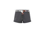 Chinoshorts OXMO "Chinoshorts OXChanett", Damen, Gr. 44, N-Gr, grau (dunkelgrau), Obermaterial: 98% Baumwolle CO. 2% Elasthan EL., Hosen Chinoshorts