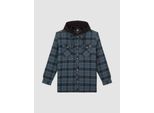 Funktionshemd DICKIES "Dickies Workwear Hemden FLEECE HOODED FLANNEL SHIRT JACK RELAXED", Herren, Gr. XL, Normalgrößen, blau, Flanell, Oberstoff: 100% Baumwolle, Hemden