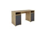 byLIVING Schreibtisch LOBO, Breite 138 cm, Artisan Eiche (Eiche-Optik)/anthrazit