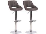 CLP Barhocker 2er Set höhenverstellbar mit Lehne Milet, Barstühle gepolstert Stoffbezüge, Tresenstühle mit Metallgestellen drehbar