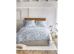Bettwäsche IRISETTE "Wave 8591", blau, B/L: 155cm x 220cm, 1 Stk., 1 Stk., Mako-Satin, B/L: 80cm x 80cm, 2 Stk., Mako-Satin, Obermaterial: 100% Baumwolle, Bettwäsche, Bettwäsche, anschmiegsam und atmungsaktiv, Ganzjahresqualität