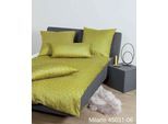 Bettwäsche JANINE "MILANO 45031", grün (bernsteingrün, aurora), B/L: 135cm x 200cm, 1 Stk., 1 Stk., Mako-Satin, B/L: 80cm x 80cm, 2 Stk., Mako-Satin, Obermaterial: 100% Baumwolle, Bettwäsche, Bettwäsche, mit Reißverschluss