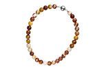 Kette ohne Anhänger JOBO "Edelsteinkette 12 mm", braun, Halsketten, Damen, Materialmix Metall, L: 45, Materialmix, Metall, mit Mookait 45 cm