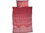 Bettwäsche CASATEX "Demir", rot, B/L: 135cm x 200cm, 1 Stk., 1 Stk., Biber, B/L: 80cm x 80cm, 2 Stk., Biber, Obermaterial: 100% Baumwolle, Bettwäsche, Bettwäsche, schlichte, elegante, Bettwäsche