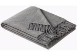 Wohndecke ESTELLA "Monte Vigino", anthrazit, B:130cm L:180cm, Obermaterial: 100% Baumwolle, Wohndecken, Wohndecke, 100% Cashmere: Luxus pur, weich und langlebig