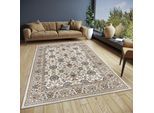 Teppich HANSE HOME "Saraceni", beige (creme), B:140cm H:8mm L:200cm, Jute, Polyester, Polypropylen (PP), Teppiche, Teppich, Läufer, Orientalisch, Kurzflor, Wohnzimmer, Schlafzimmer, Esszimmer